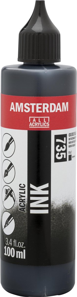 Amsterdam acrylic ink 100ml - 735 oxide black
