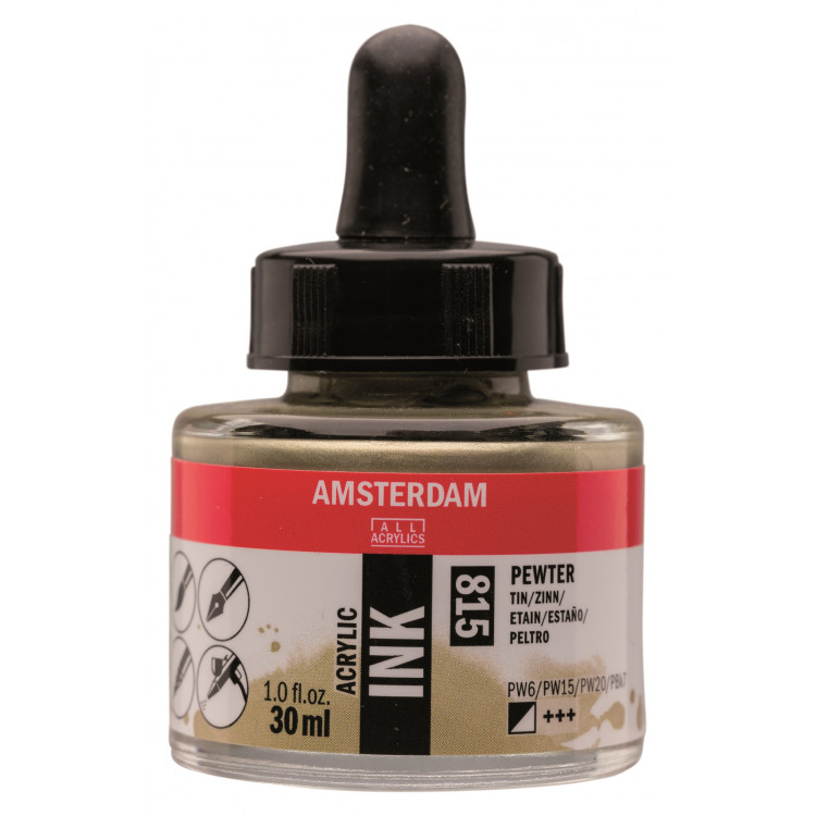 Amsterdam acrylic ink 30ml - 815 tin