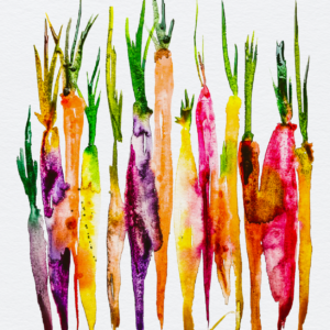 Ansichtkaart Marije - Serie Vol smaak - Meer dan wortels