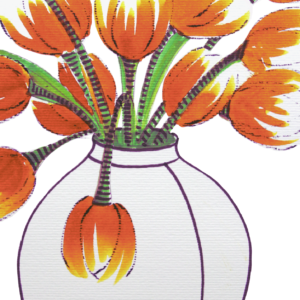 Ansichtkaart Marije - Voorjaarsgeluk -Oranje boven