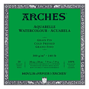 Arches cold pressed 300gr 4-zijde lijm 20x20