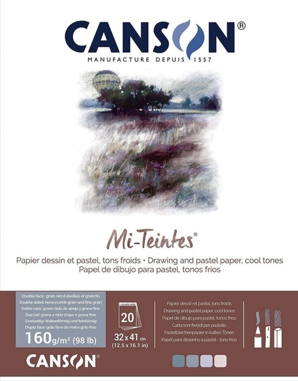 Canson mi-teintes - 32 x 41 grijs/blauw tinten (nieuw)