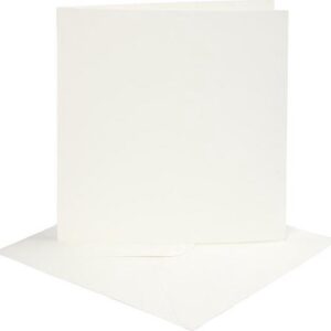 Card making - set 4 kaarten met enveloppe 15 x 15 - off white