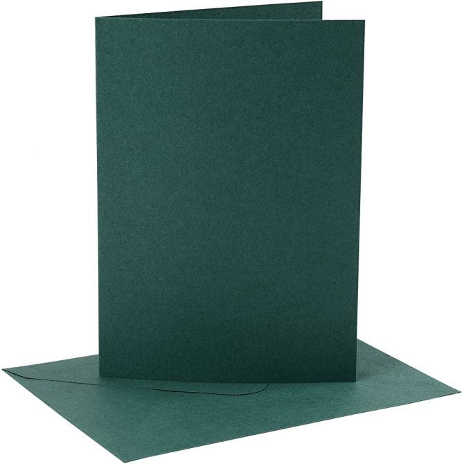 CChobby kaart + enveloppe 13x18 donker groen - set 4