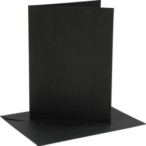 CChobby kaart + enveloppe 13x18 zwart - set 4