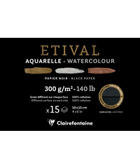 Clairefontaine Etival aquarelpapier zwart 2-zijdig - 10x15
