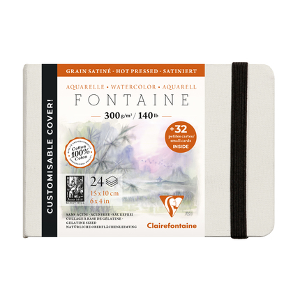 Clairefontaine Fontaine watercolour book 15x10 300gr 100% katoen