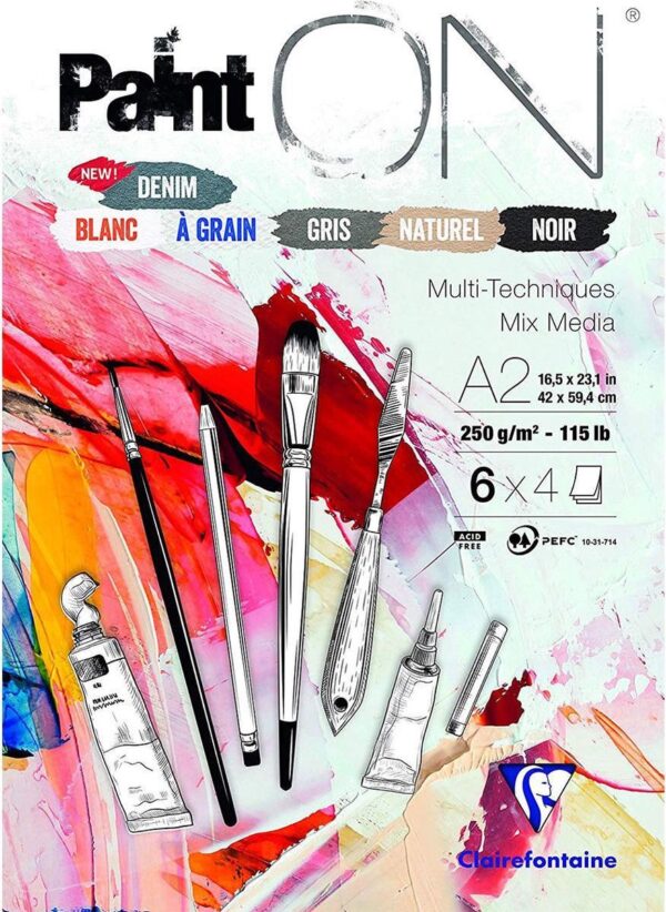 Clairefontaine Paint on multi colour A2 250gr
