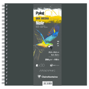 Clairefontaine PaintON Noir 250g 30F 23,5X23 met ringband