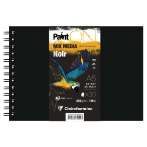 Clairefontaine PaintON Noir 250g 30F A5 met ringband