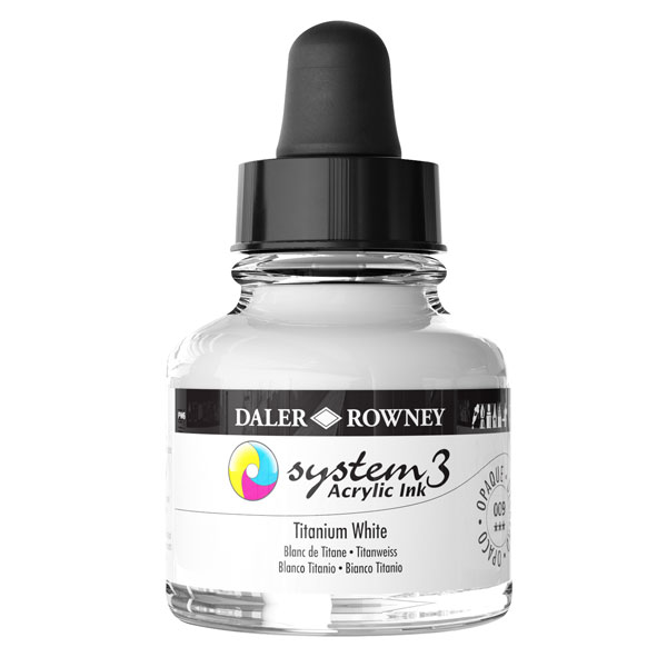 DalerRowney System3 acrylic ink 009 Titanium White, 29,5ml