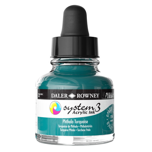 DalerRowney System3 acrylic ink 154 phthalo turquoise 29,5ml