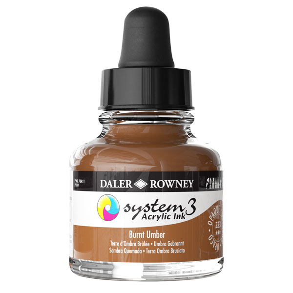 DalerRowney System3 acrylic ink 223 Burnt Umber, 29,5ml