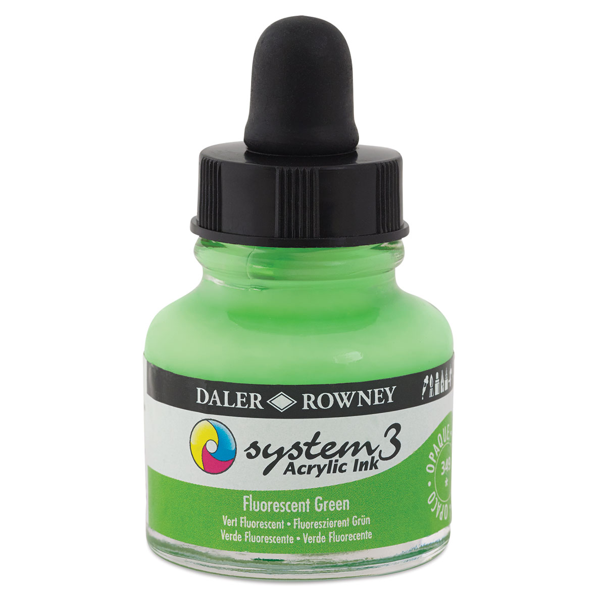 DalerRowney System3 acrylic ink 349 Fluorescent Green, 29,5ml