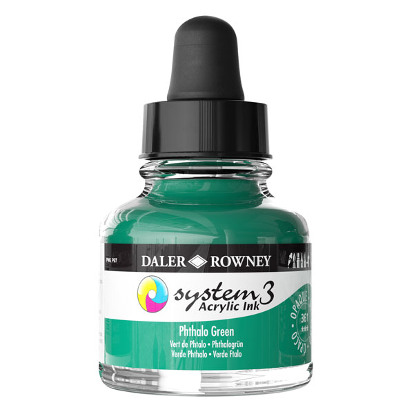 DalerRowney System3 acrylic ink 361 Phthalo Green, 29,5ml