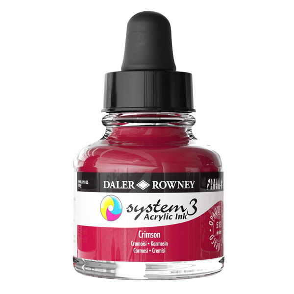 DalerRowney System3 acrylic ink 513 Crimson, 29,5ml
