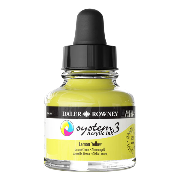 DalerRowney System3 acrylic ink 651 Lemon Yellow, 29,5ml