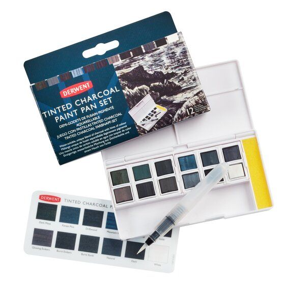 Derwent paint pan - set tinted charcoal