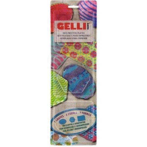Gelli plate set met ovaal, 6-kant en rechthoek