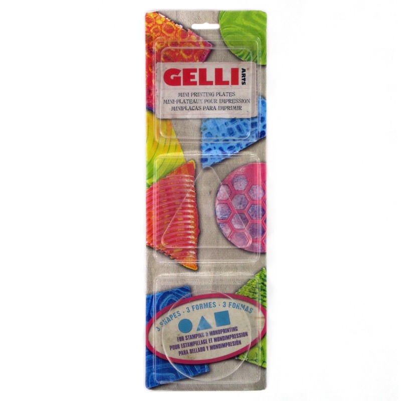 Gelli plate set met rond, driehoek, vierkant