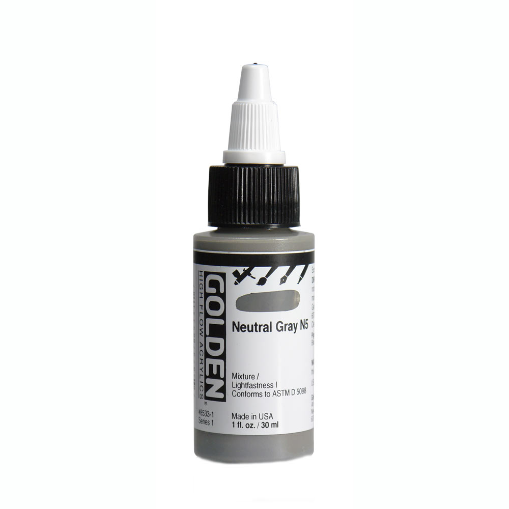Golden high flow acrylics 30ml – S1 – 8533 N5 neautral gray