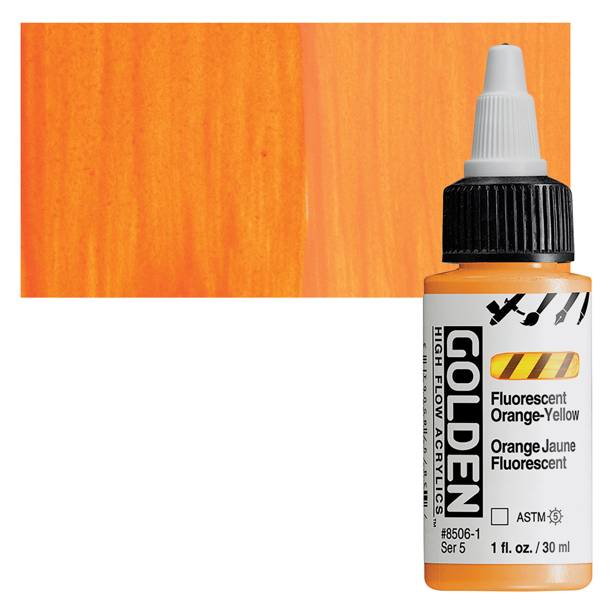 Golden high flow acrylics 30ml - S5 - 8506 fluorescent orange- yellow