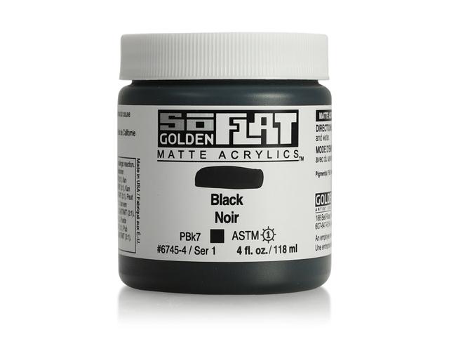 Golden so flat matte acrylics 118ml – S1 – 6745 black