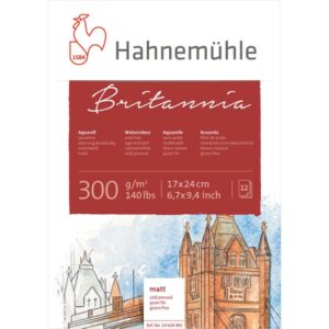Hahnemhle britannia aquarelpapier cold pressed - 300gr 17 x 24