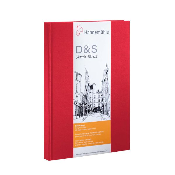 Hahnemhle Schetsboek D&S - 140gr A5 rood portrait