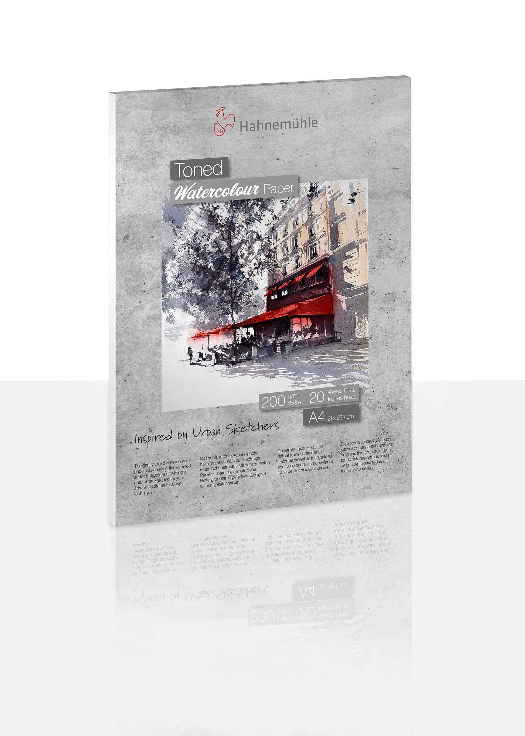 Hahnemhle watercolour paper 200gr toned grey A5