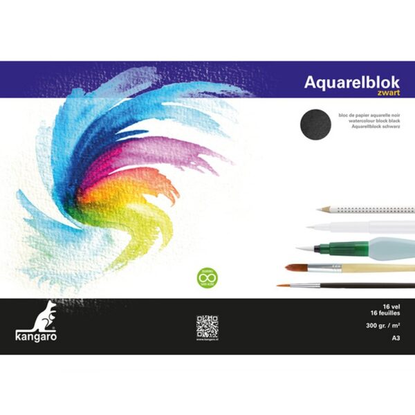 Kangaro aquarelpapier 29.7x42 300 gram - zwart