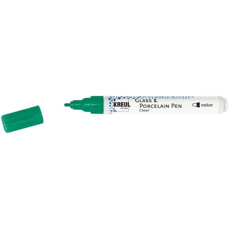 Kreul Glass & Porcelain pen clear - medium groen