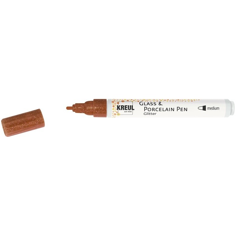 Kreul Glass & Porcelain pen glitter - medium bruin