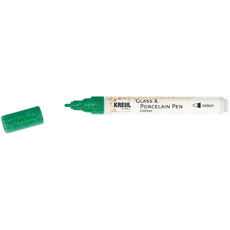 Kreul Glass & Porcelain pen glitter - medium licht groen
