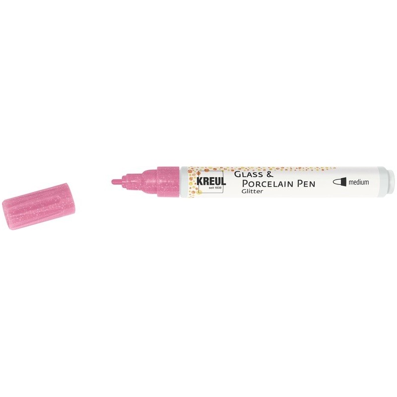 Kreul Glass & Porcelain pen glitter - medium roze