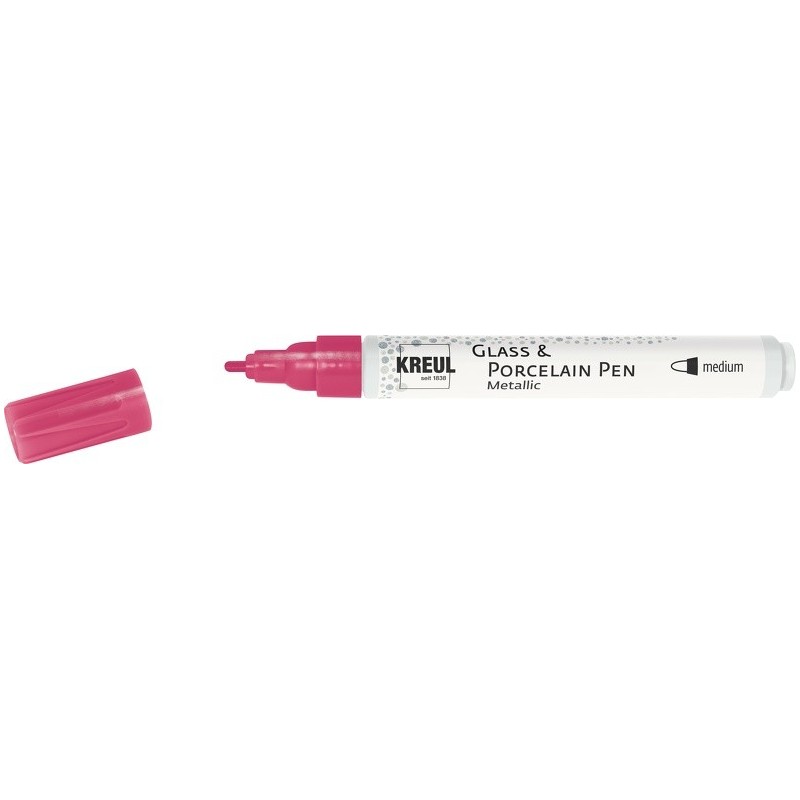 Kreul Glass & Porcelain pen metallic - medium roze