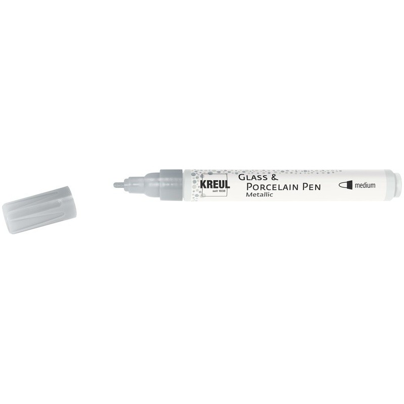 Kreul Glass & Porcelain pen metallic - medium zilver