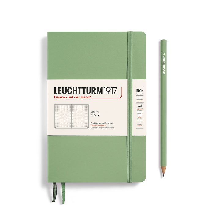 Leuchtturm1917 hard cover B6+ dotted - sage