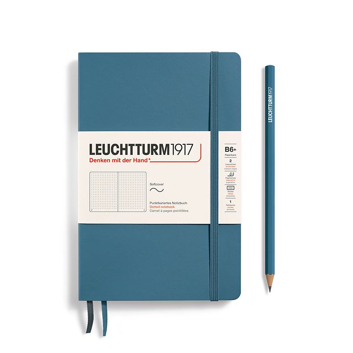 Leuchtturm1917 hard cover B6+ dotted - stone blue