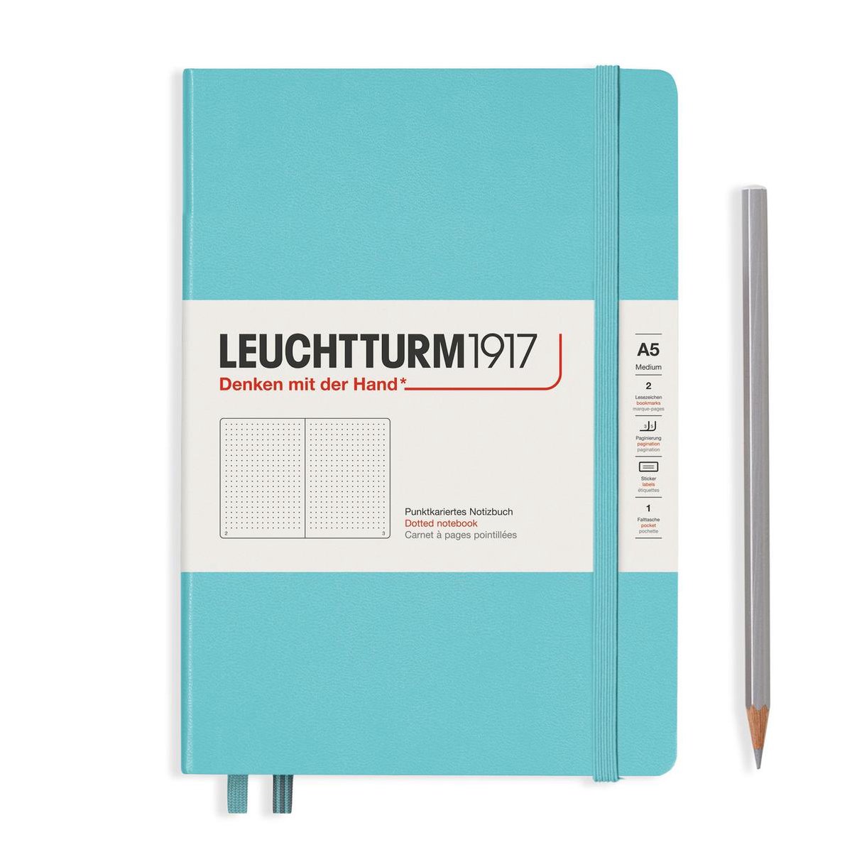 Leuchtturm1917 medium - dotted - aquamarine
