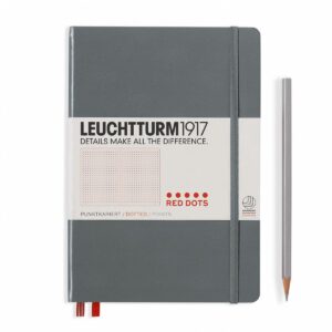 Leuchtturm1917 medium red dotted anthracite