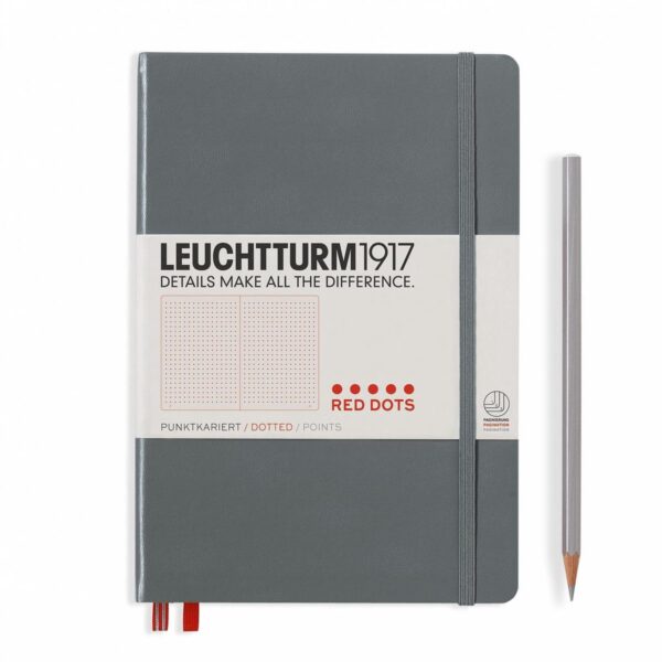Leuchtturm1917 medium red dotted anthracite