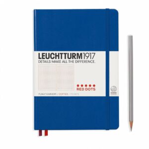 Leuchtturm1917 medium red dotted royal blue
