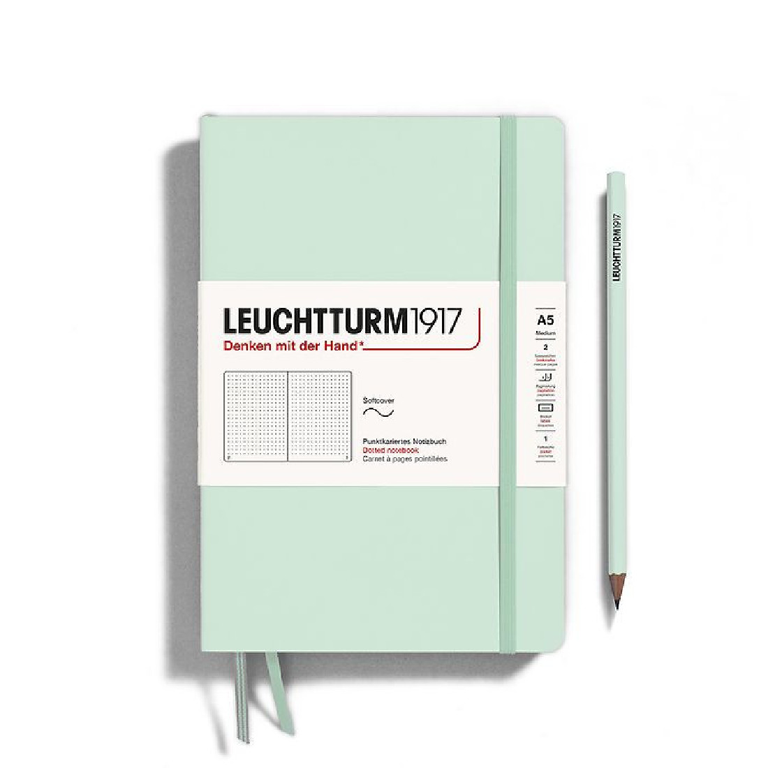 Leuchtturm1917 medium softcover - dotted - mint green