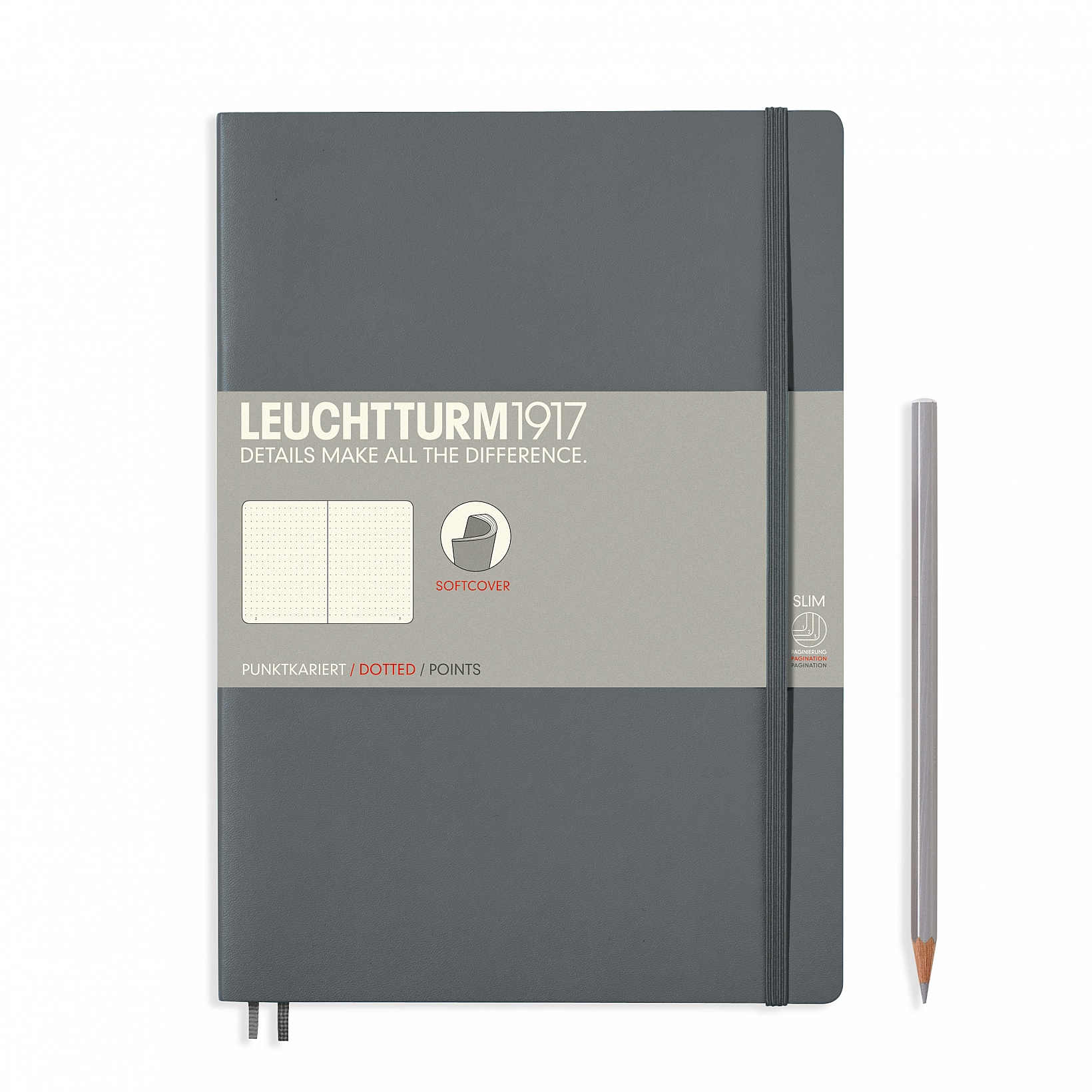 Leuchtturm1917 soft cover B6+ dotted anthracite