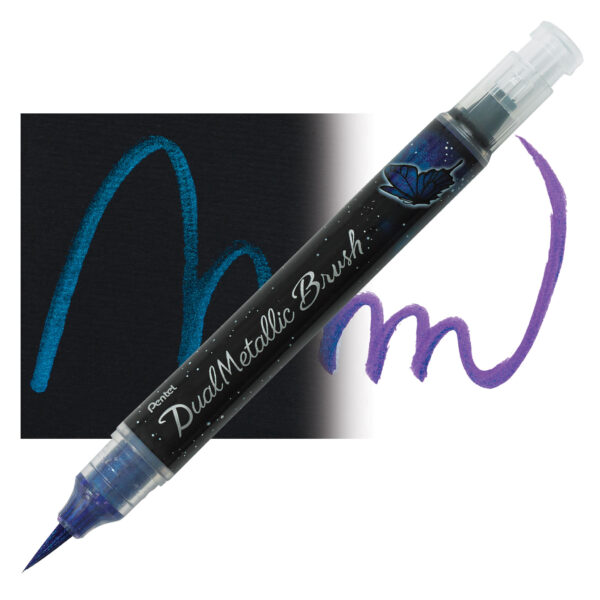 Pentel Arts Dual Metallic Brush - Violet + Metallic blue