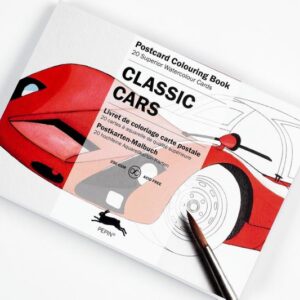 Postcard colouring book - Classic cars