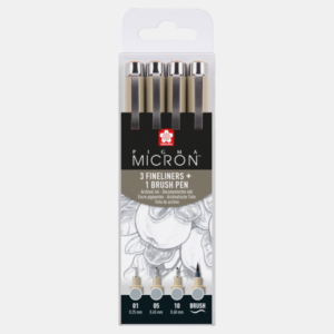 Sakura pigma micron - set 4 licht koelgrijs