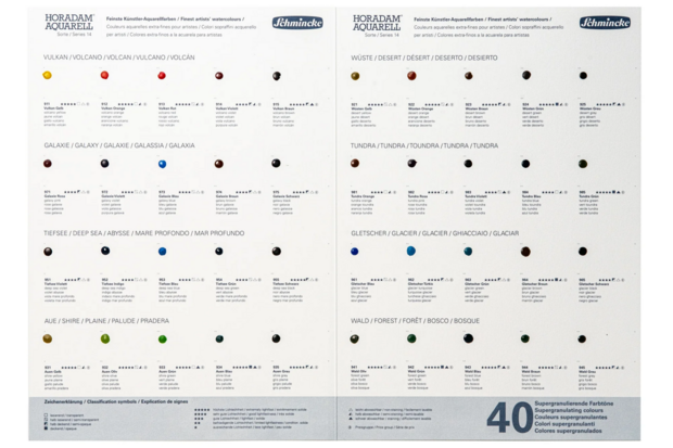Schmincke Horadam Super Granulation - dotcard 40 kleuren