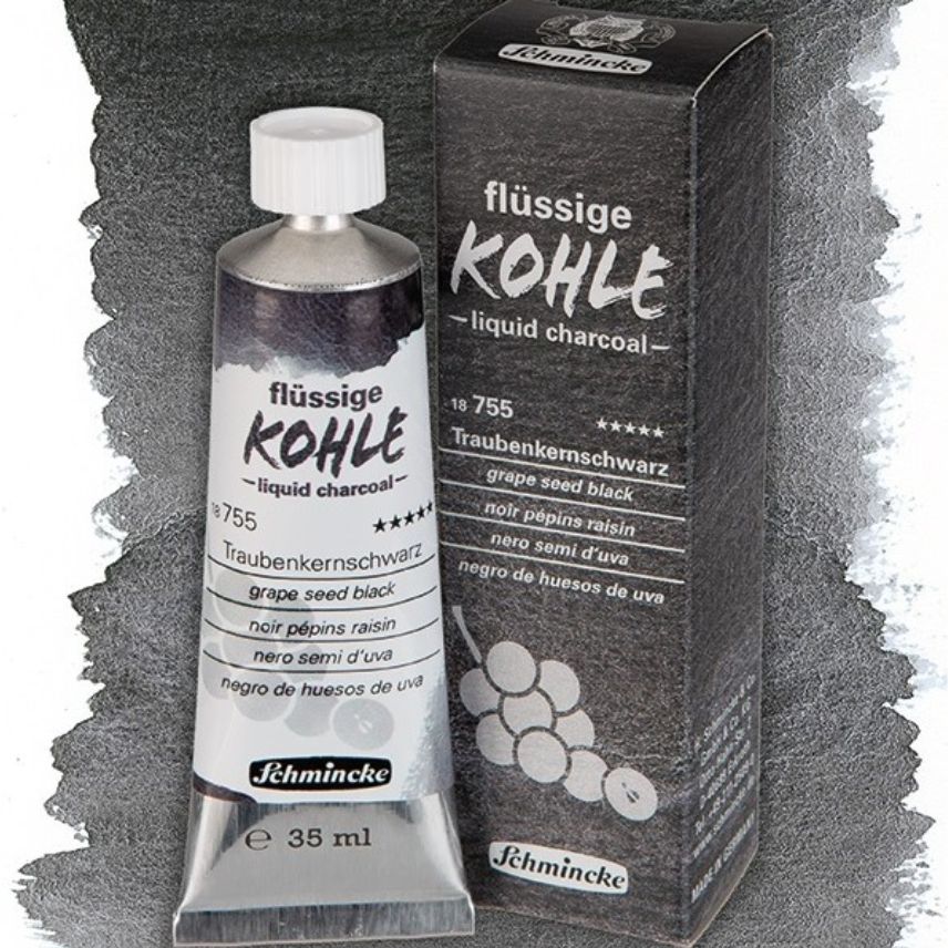 Schmincke liquid charcoal 35ml - 755 grape seed black